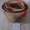 Rổ đan cói dập họa tiết đỏ VNH0043