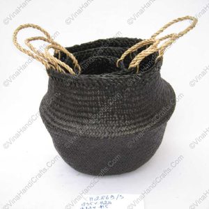 Giỏ đan cói dập màu đen VNH0099