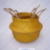 Giỏ đan cói dập màu vàng nghệ VNH0100