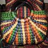 Túi bèo quai nhựa tròn họa tiết màu VNH0168
