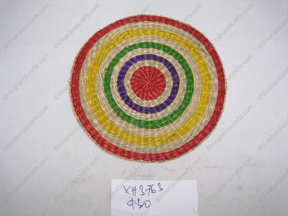 Thảm cói tròn màu VNH0333