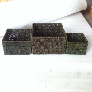 Hộp đan cói xe màu đen VNH0103