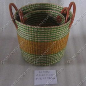 Giỏ cói quai da màu VNH0065