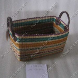 Hộp cói quai da màu sọc ngang VNH0076