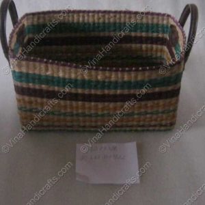Hộp cói quai da màu sọc ngang VNH0077