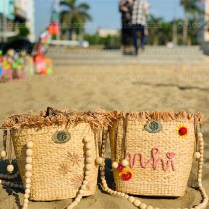 Giỏ cói - Giỏ lục bình quai hạt VNH0448